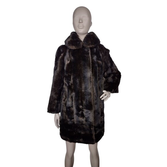 Vintage 50s Tocci Tissavel France Brown Faux Fur Mob Wife Teddy Bear Coat OSFM - Picture 5 of 10